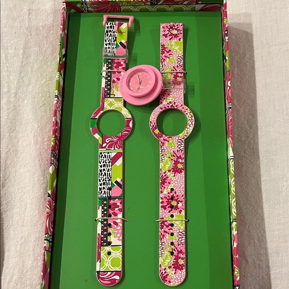 Lilly Pulitzer Floral Pink and Green Watch Duo - Picture 3 of 3